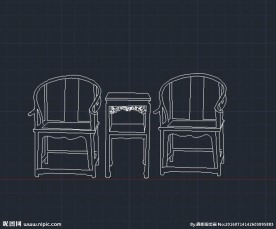 明清家具 茶几 圈椅cad
