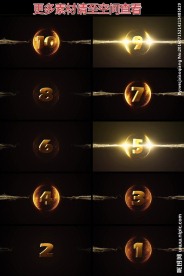 金色3D数字十秒倒计时视频素材