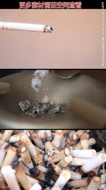 吸烟抖烟灰一缸烟头高清实拍视频