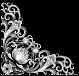 牡丹花洋花角花精雕图