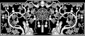 葫芦藤蝙蝠寿字罗汉床灰度图