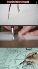 圆规直尺画图蓝图高清视频素材