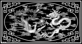 龙凤祥云灰度图