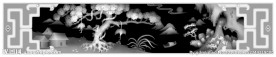 松鹤山水花鸟围板抽斗门板灰度图