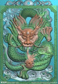 46牌子挂件龙玉雕精雕图