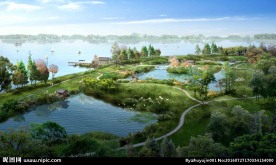 湿地公园地产高清psd