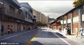 沿街立面效果图