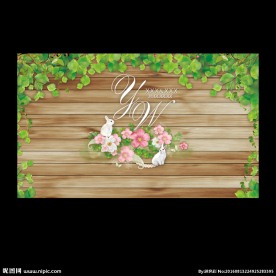 木纹背景设计 森系婚礼背景设计