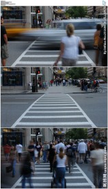 十字路口人流延时摄影