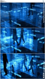 蓝色科技空间商务剪影视频素材