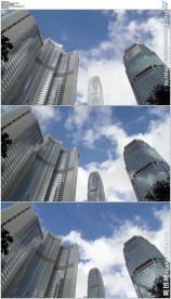 仰拍香港金融中心办公大楼