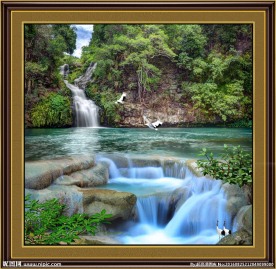 风景画流水 财源滚滚