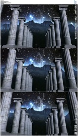 三维希腊神话柱子宇宙场景