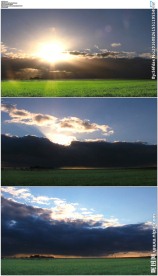 壮观的草原流动的云层和日落夕阳