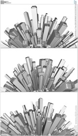 三维旋转的地球建筑