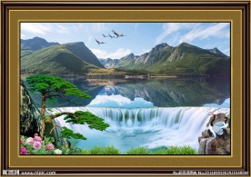 风景山水迎客松