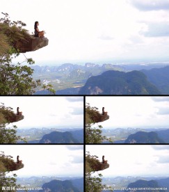 悬崖边瑜伽冥想