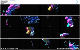 抽象彩色液体爆炸视频