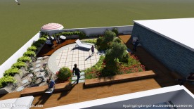 校园特色文化屋顶花园景观效果图