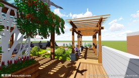 海绵城市屋顶花园景观效果图