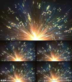 发射音乐音符动态背景视频