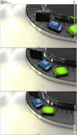 机场安检行李传送带动画演示