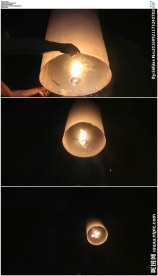 点燃放飞灯笼