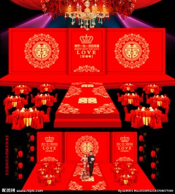 红色婚庆背景