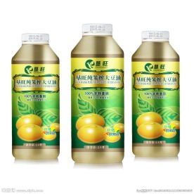 非转基因大豆油瓶贴设计