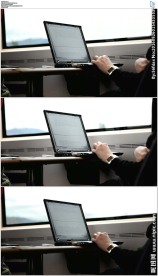 商人在火车上办公工作