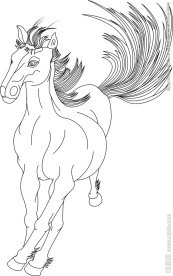 AI奔马雕刻印刷矢量图