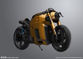 PSD手绘酷炫摩托车分层源文件