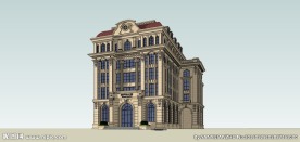 法式SU办公模型