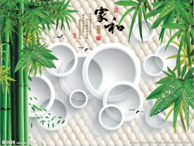3D软包竹子背景