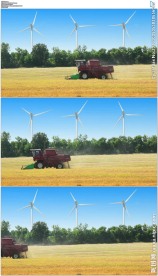 蓝天风车转动农业丰收