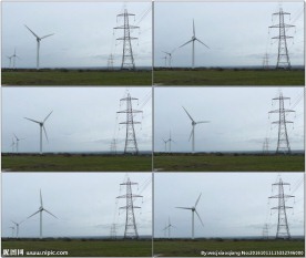 4K风力发电高压电塔