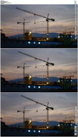 黄昏时分建筑动地起重机