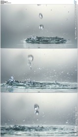 水滴落下溅起水花波纹