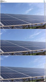 蓝天白云太阳能电池板