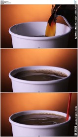 倒咖啡搅拌加糖过程实拍