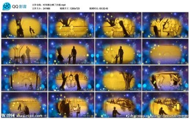 沙画孩子成长全过程LED背景