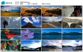 青藏高原雪山藏族舞蹈背景视频