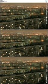 城市夜晚灯光闪烁