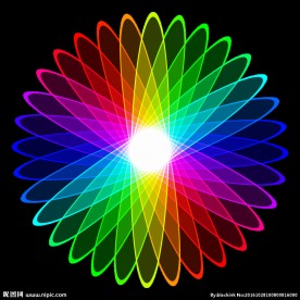 彩色旋转光线