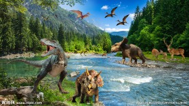 恐龙风景背景墙