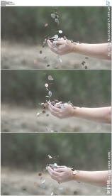 双手接住掉落的硬币