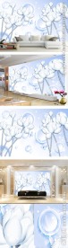现代简约3D花朵电视背景墙