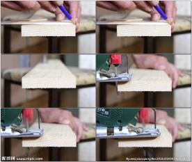 木工电锯锯木板