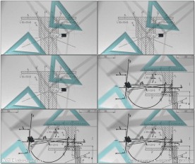 三角尺圆规绘图科技测量计算动画