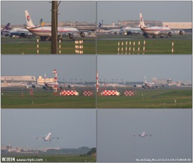 飞机机场起飞中国东方航空飞机